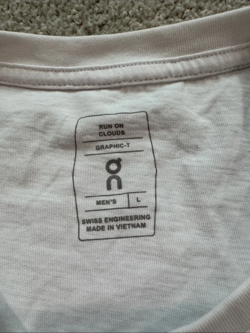 On Running White Short Sleeve Tee with Red Chest Logo - Picture 4 of 7